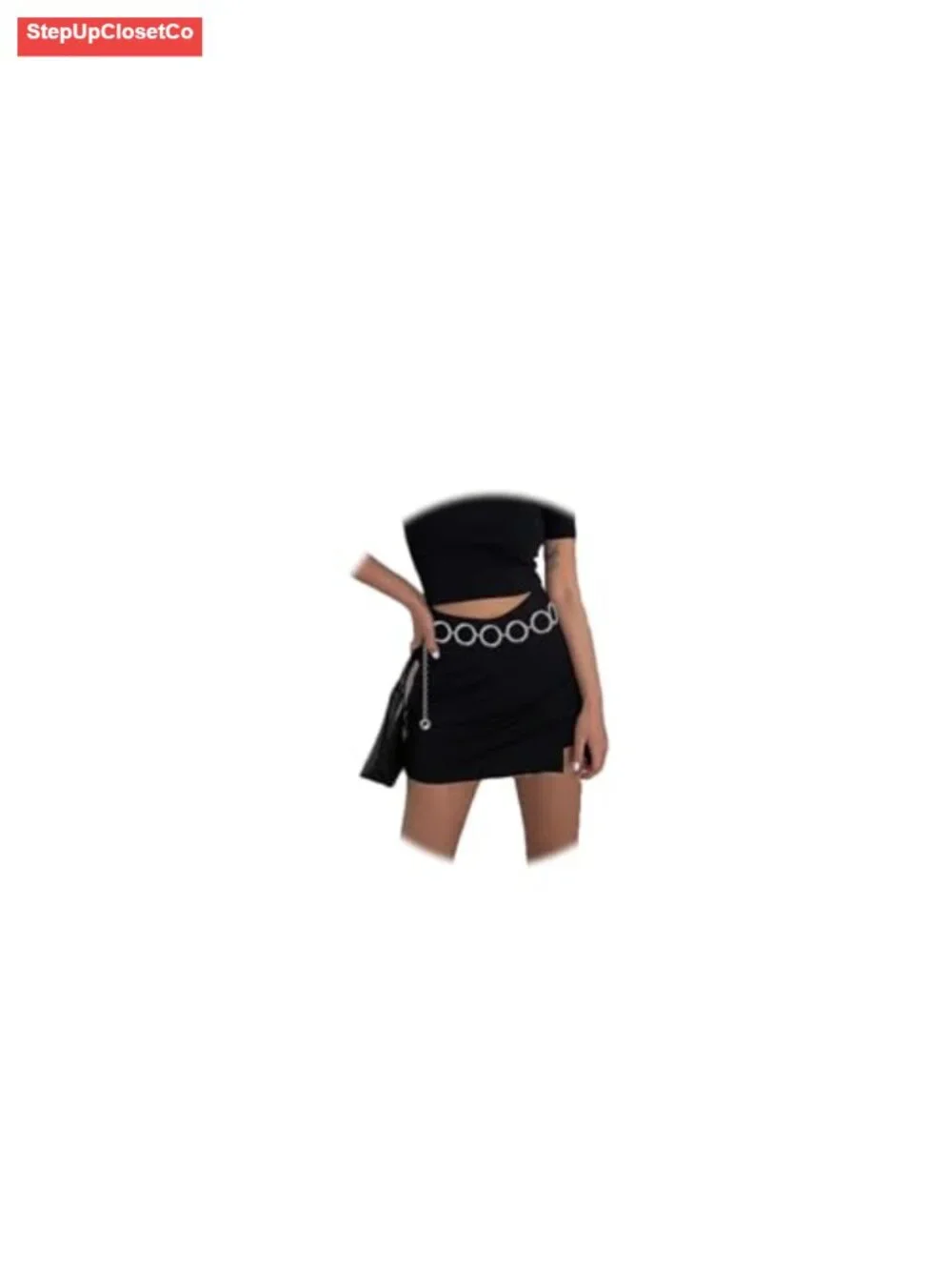 Women's Metal O-Ring Chain Belt Adjustable Waist Belly Chain for Dress Jeans